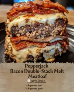 Pepperjack Bacon Double-Stack Melt Meatloaf served with sides