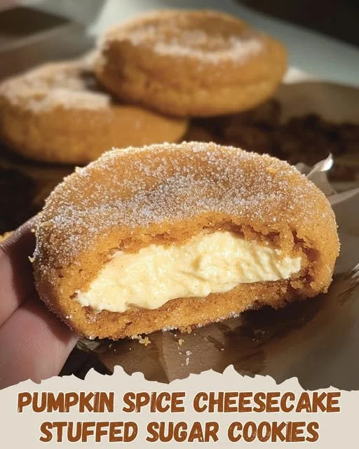 Delicious Pumpkin Spice Cheesecake Stuffed Sugar Cookies on a plate