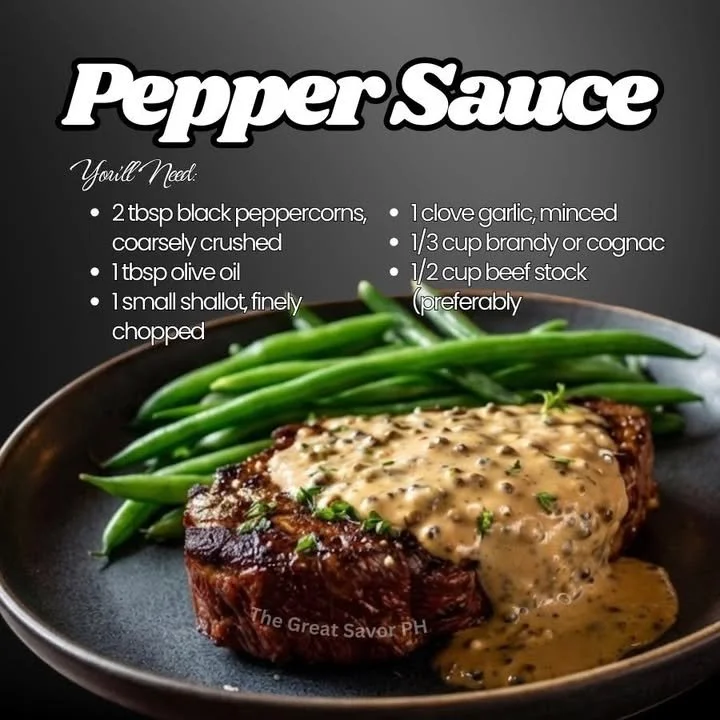 Homemade steak sauce drizzled over a perfectly cooked steak.