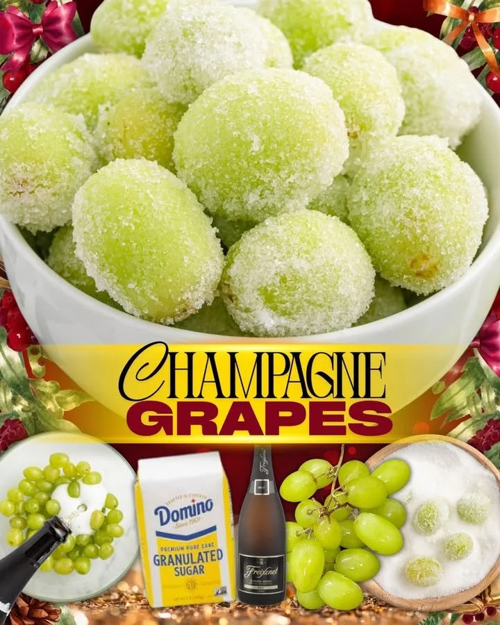 Sugared champagne grapes for a sweet and refreshing treat.