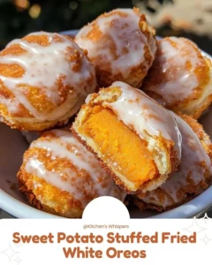 Sweet Potato Stuffed Fried White Oreos dessert dish