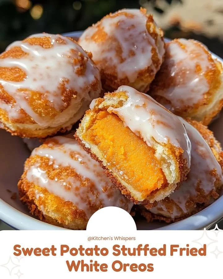 Sweet Potato Stuffed Fried White Oreos dessert dish