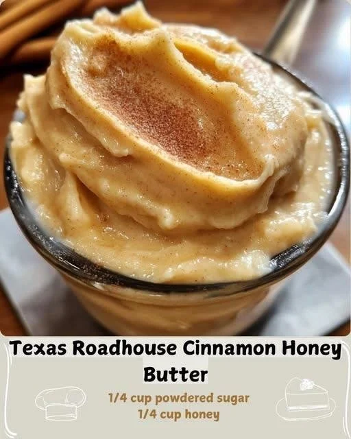 Texas Roadhouse cinnamon honey butter served with warm rolls