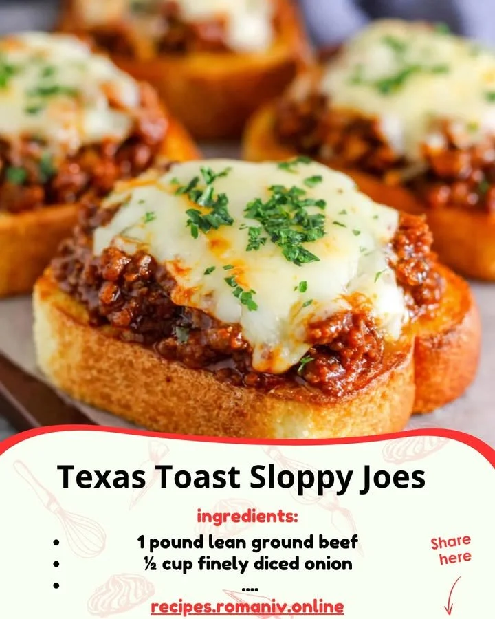 Delicious Texas Toast Sloppy Joes served on a wooden platter with toppings.