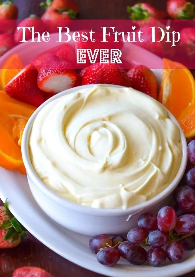 Delicious fruit dip served with assorted fresh fruits