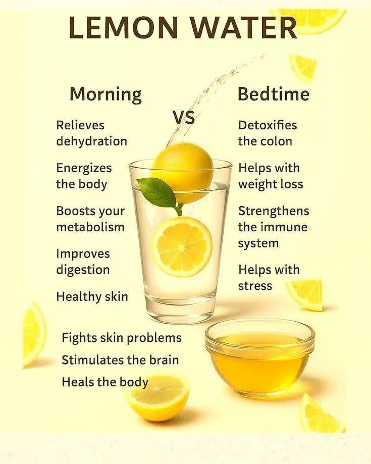 A refreshing glass of detox lemon water with lemon slices on a wooden table.