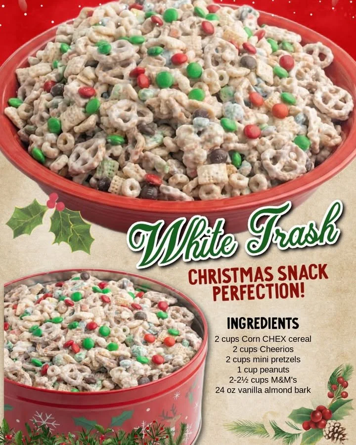 Delicious White Trash Snack Mix with a variety of snacks for a perfect treat.