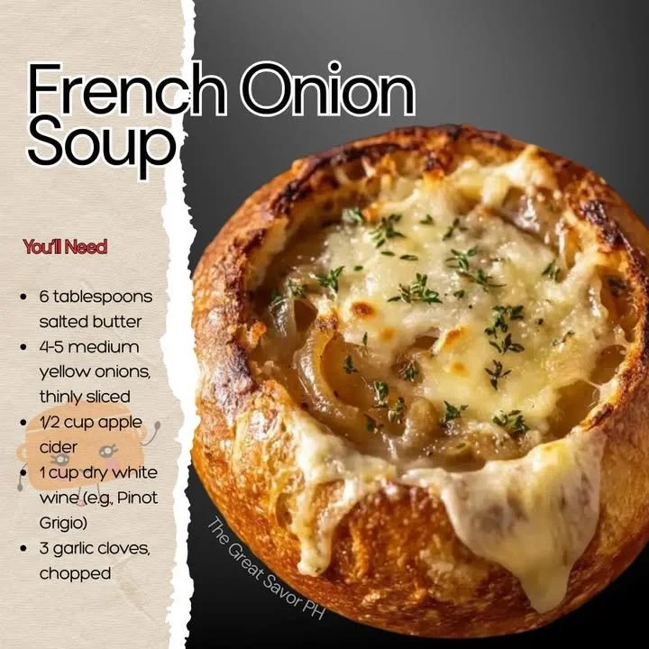 Winter soup served in a bread bowl, ideal for cozy meals during cold months.