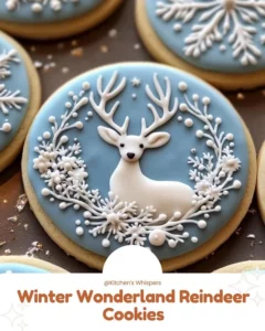 Deliciously decorated winter wonderland reindeer cookies on a festive plate.