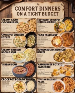 A hearty bowl of budget-friendly comfort dinners ready to serve