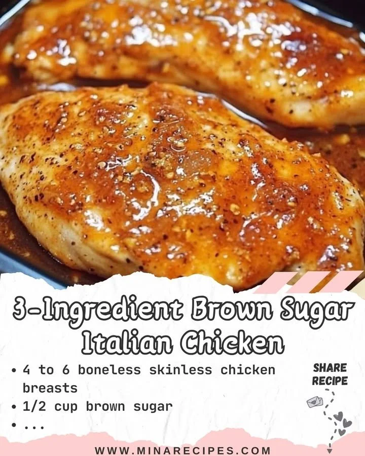 Delicious brown sugar chicken cooked with 3 simple ingredients