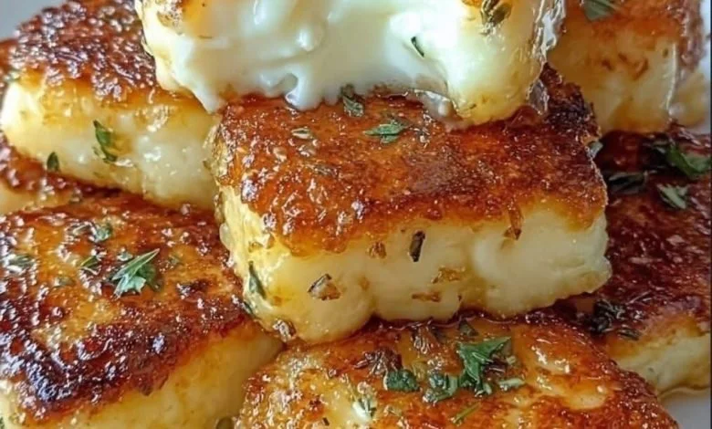 Delicious 3-Ingredient Pan-Fried Halloumi served on a plate with herbs.