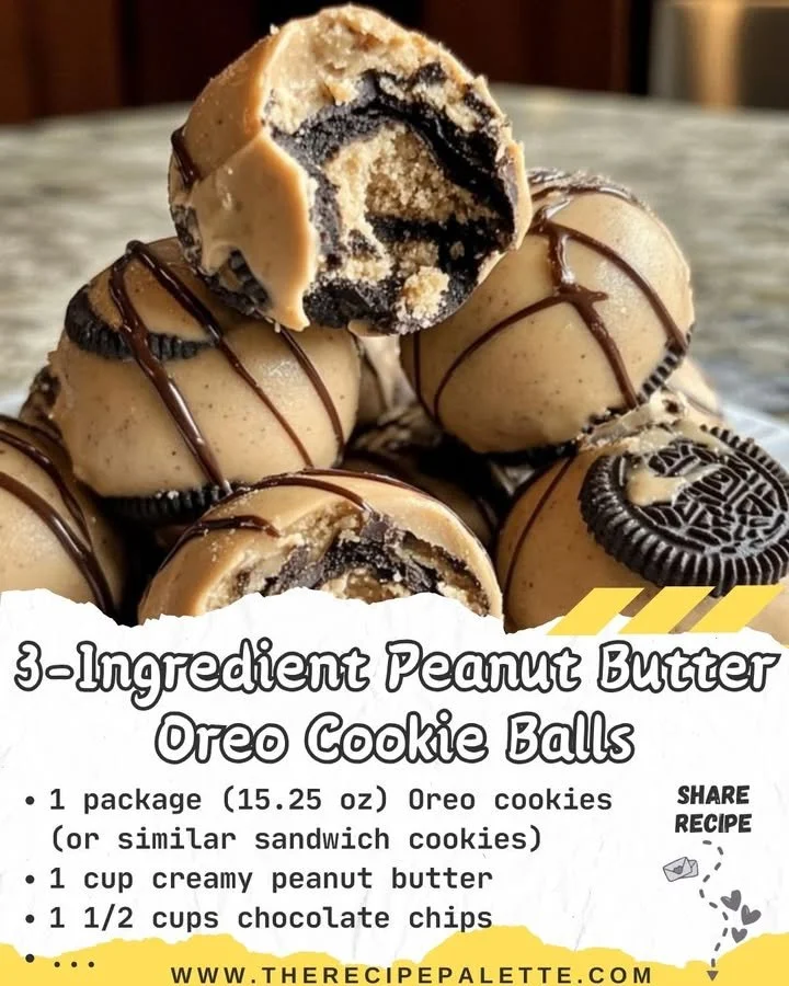 3-Ingredient Peanut Butter Oreo Cookie Balls on a plate