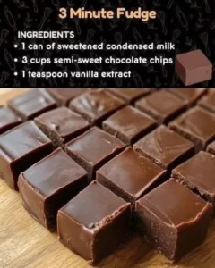 Quick 3 Minute Fudge recipe with rich chocolate flavor