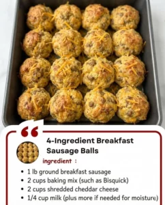 Plate of 4-ingredient breakfast sausage balls ready to serve