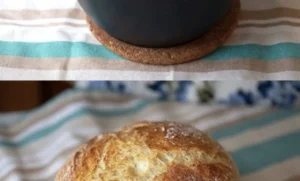 4-Ingredient Simple Dough Bread ready to serve on a wooden table