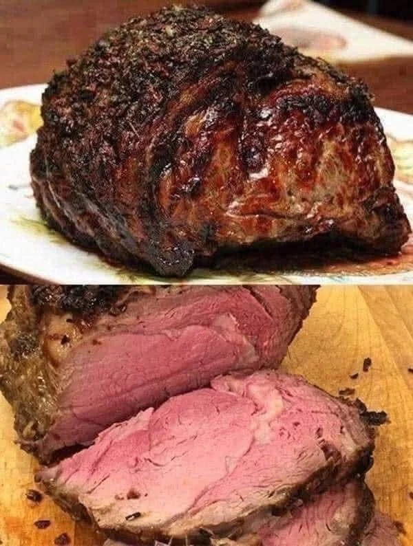 Juicy air fryer roast beef served with sides on a plate