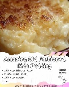 Old fashioned rice pudding served in a bowl, topped with cinnamon and raisins.