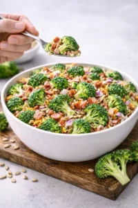 Amish Broccoli Salad with fresh ingredients and vibrant colors