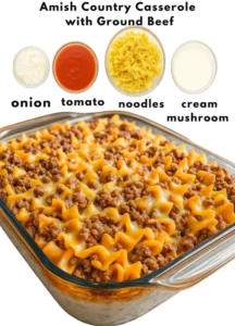 Delicious Amish Country Casserole served with fresh ingredients
