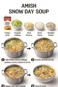 Bowl of Amish Snow Day Soup perfect for cozy winter days