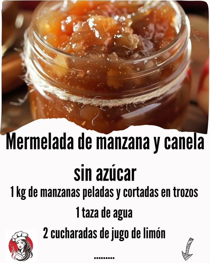 Homemade apple cinnamon jam without sugar in a mason jar