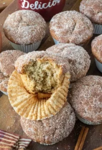 Freshly baked Apple Cider Muffins with a spiced and moist texture