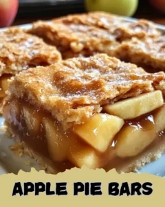 Deliciously baked apple pie bars with cinnamon and fresh apples.