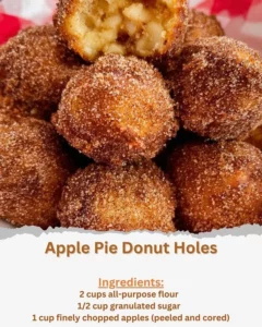 Delicious apple pie donut holes drizzled with icing and sprinkled with cinnamon