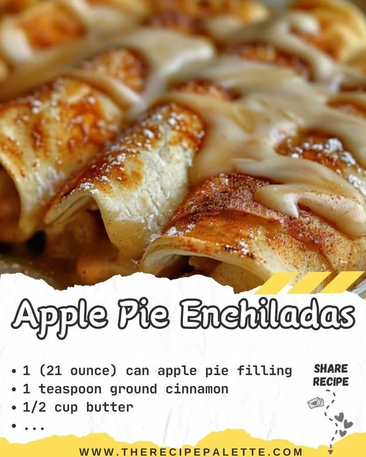Delicious apple pie enchiladas with cinnamon and caramel on a plate.