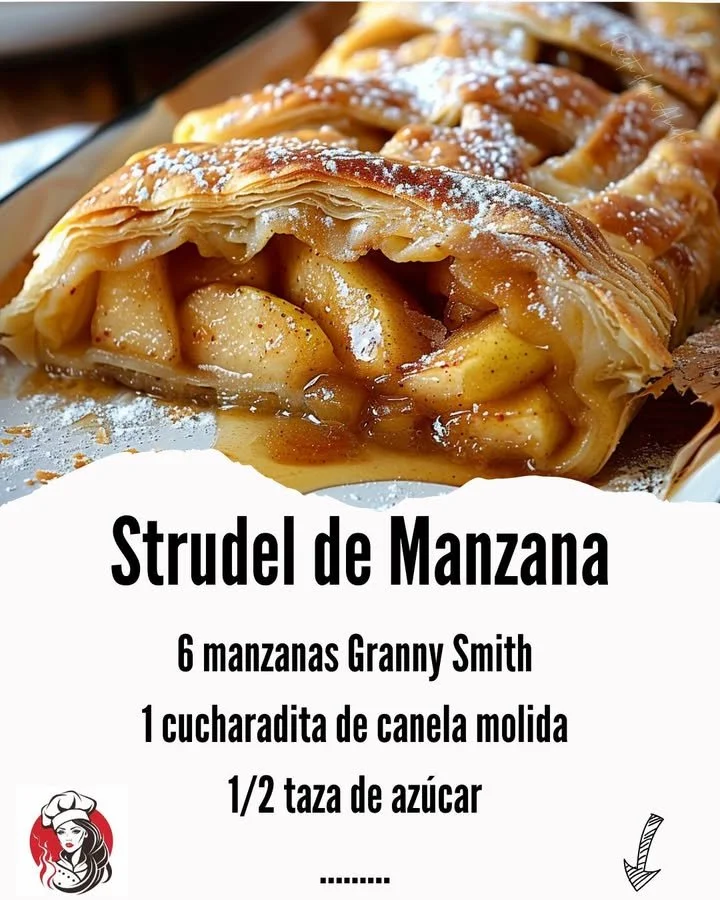Delicious homemade Apple Strudel with flaky pastry and spiced apple filling
