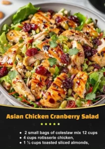 Asian Chicken Cranberry Salad with fresh ingredients and vibrant colors