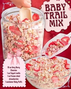 Healthy baby trail mix filled with nutritious snacks for toddlers