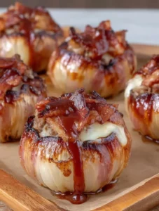 Bacon Cheddar Onion Bombs on a plate, ready to serve