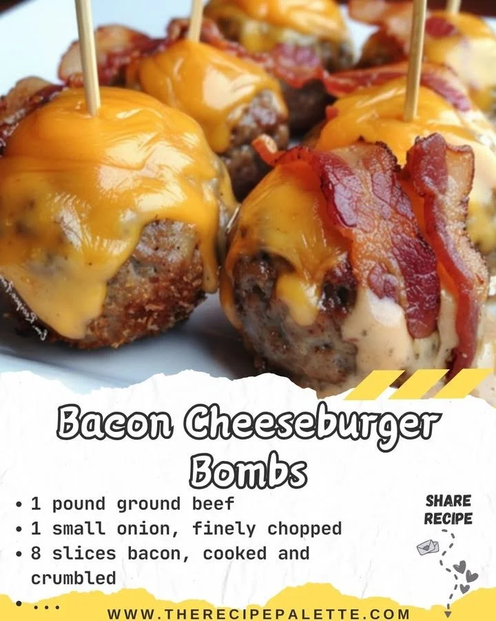 Delicious Bacon Cheeseburger Bombs ready to be served hot