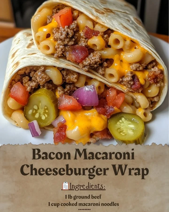 Bacon Macaroni Cheeseburger Wrap