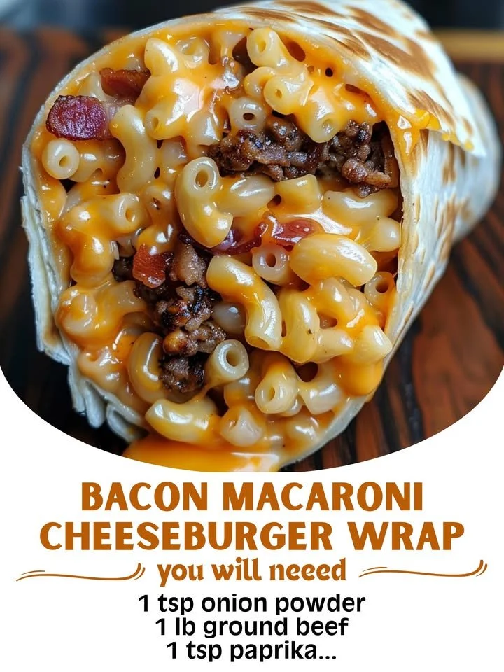 Bacon Macaroni Cheeseburger Wrap