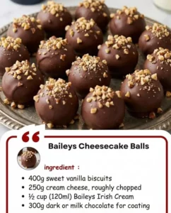 Delicious Baileys cheesecake balls served on a plate