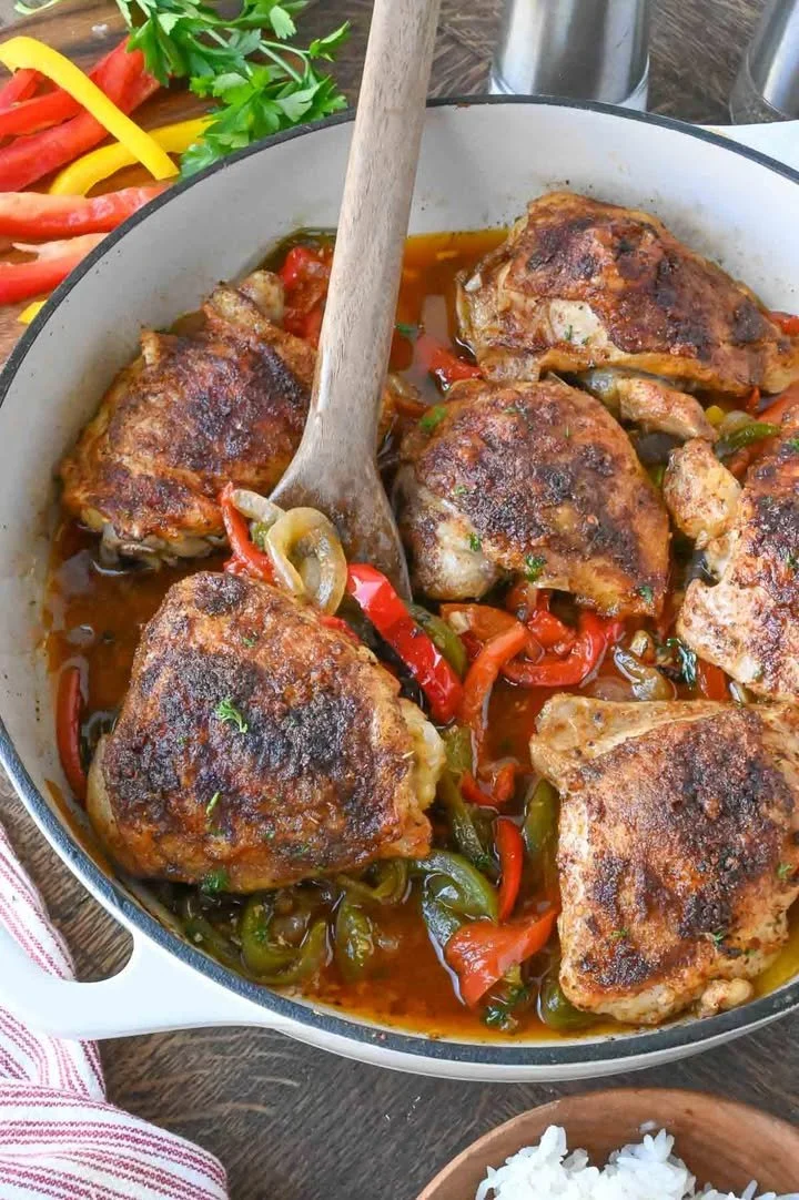 Delicious baked Cajun chicken thighs seasoned with spices and herbs