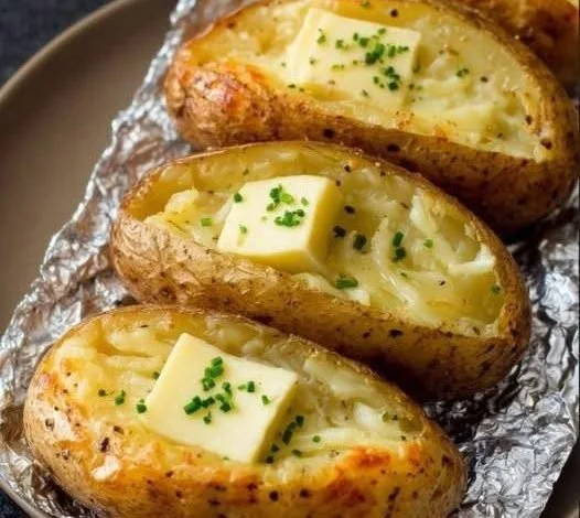 Delicious baked Russet potato served with toppings