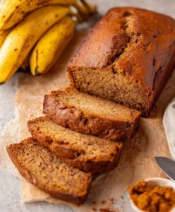 Delicious homemade banana bread loaves with ripe bananas and nuts