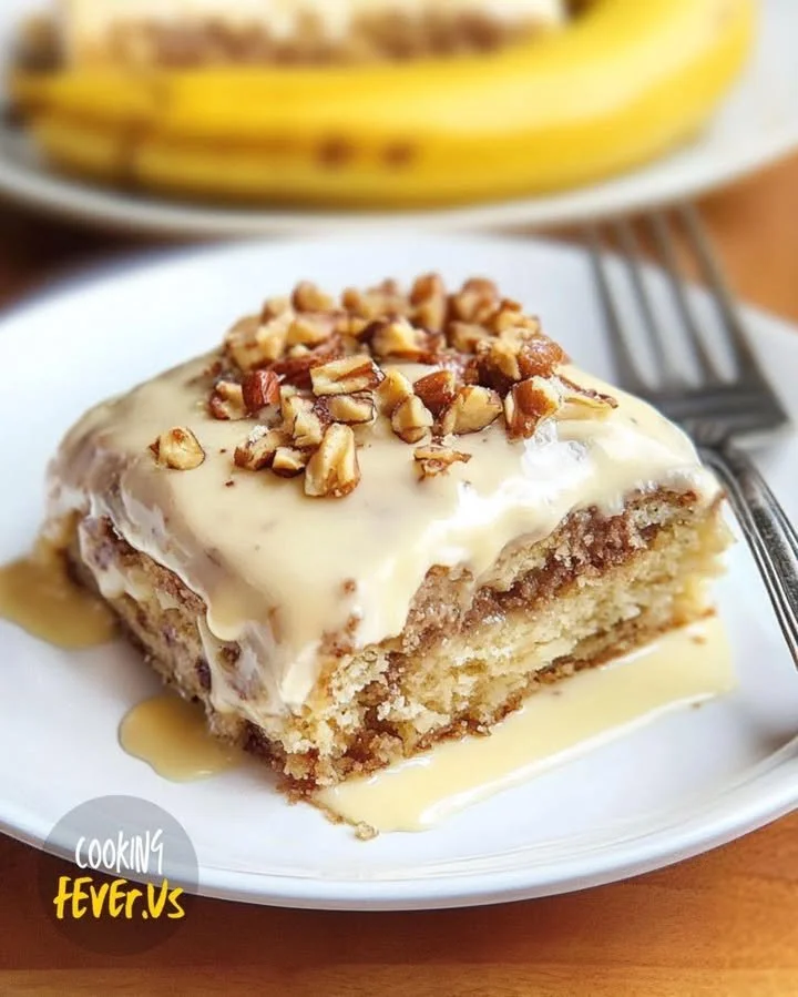 Delicious banana bread brownies served on a white plate