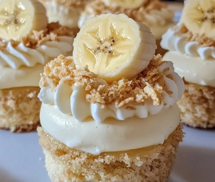 Delicious banana cheesecake bites served on a platter