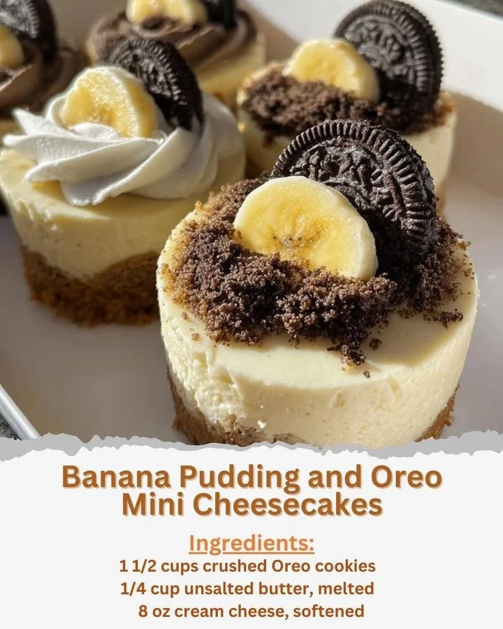 Banana Pudding and Oreo Mini Cheesecakes