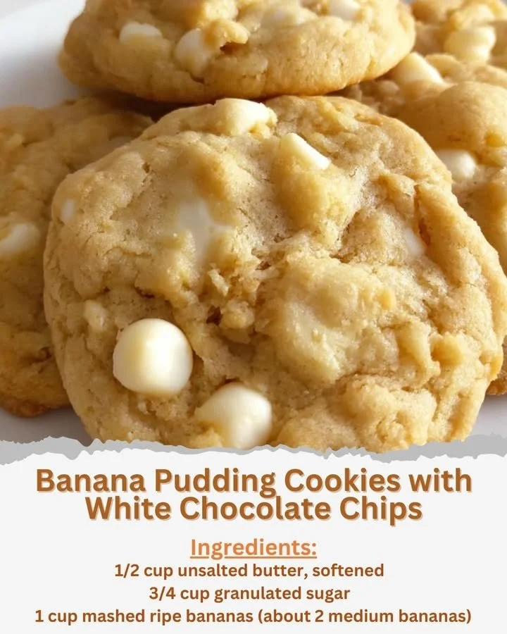 Banana Pudding Cookies with White Chocolate Chips