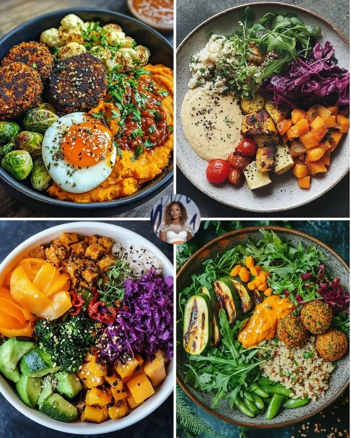 BBQ Lentil Patties & Roasted Veggie Bowl