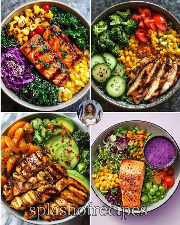 BBQ Salmon & Kale Salad Bowl