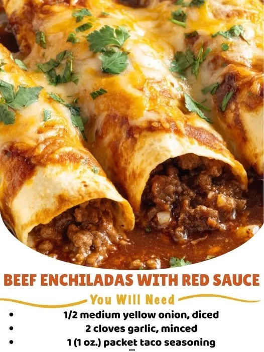 Beef Enchiladas with Red Sauce