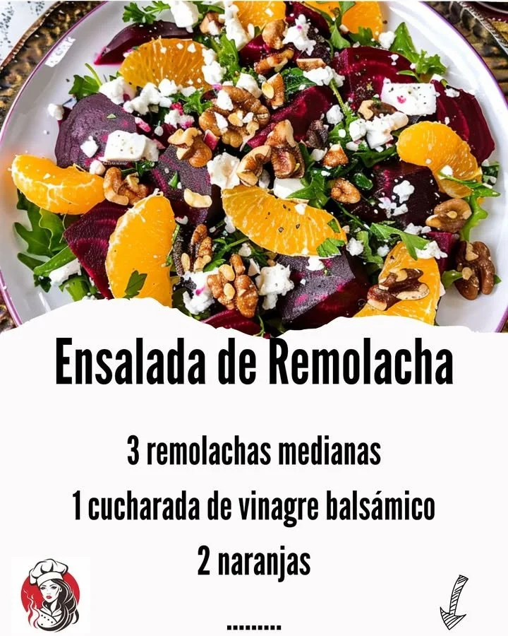 Colorful beet salad with fresh greens and toppings.