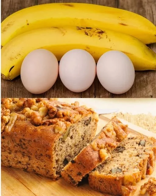 Delicious homemade banana bread with toasted walnuts and raisins